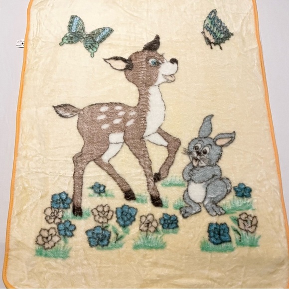 Vintage Bambi Thumper Blanket Penguin Heavy Throw - Picture 9 of 16